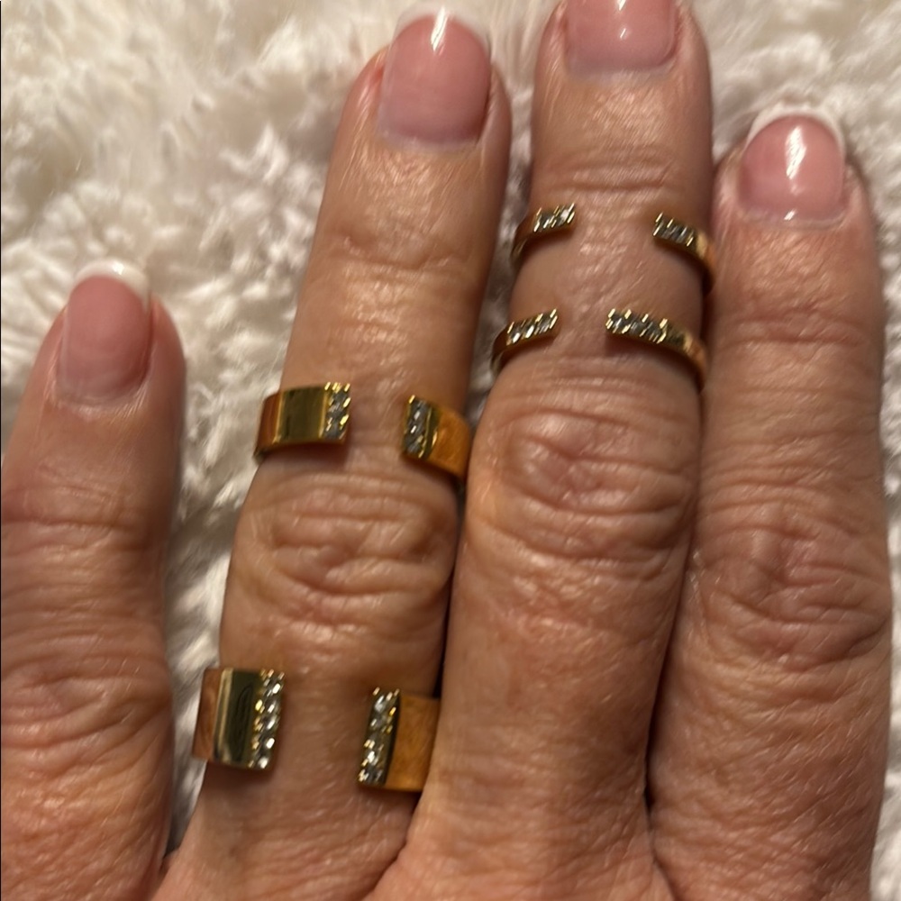 Express Gold and Rhinestone Ring Set